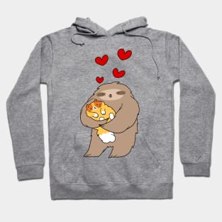 Sloth Loves Fluffy Kitten Hoodie